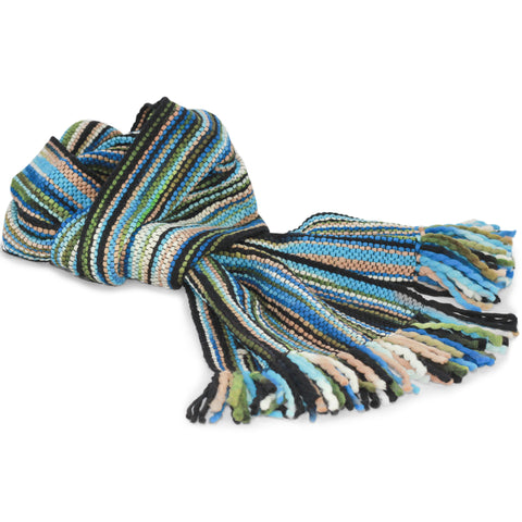 Extra Long, Extra Thick Striped Winter Scarf - 100% Wool