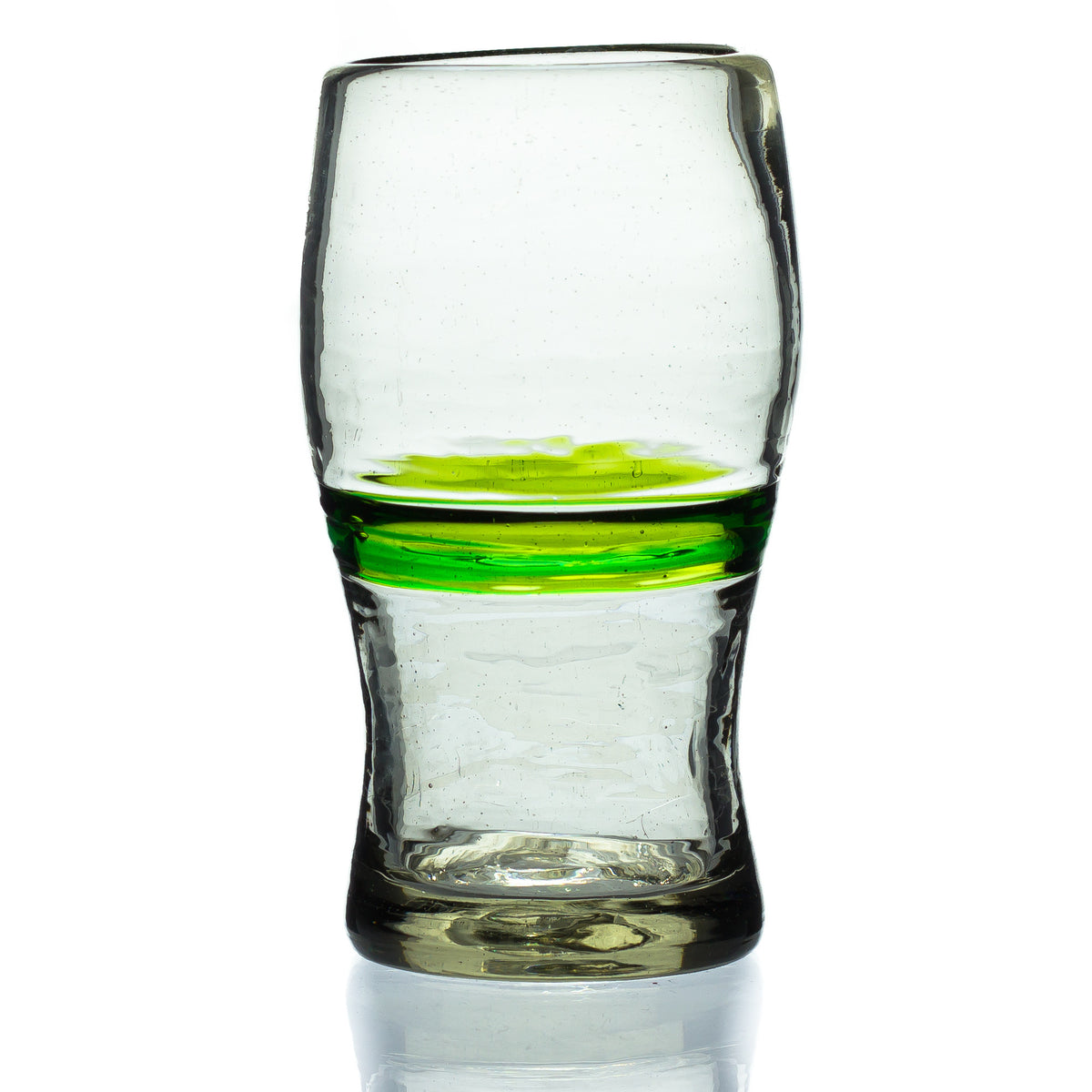 Tumia LAC Pint Shaped Glass (450 Ml), Multi-Stripe Set Of 6, Hand Blown From Recycled Glass