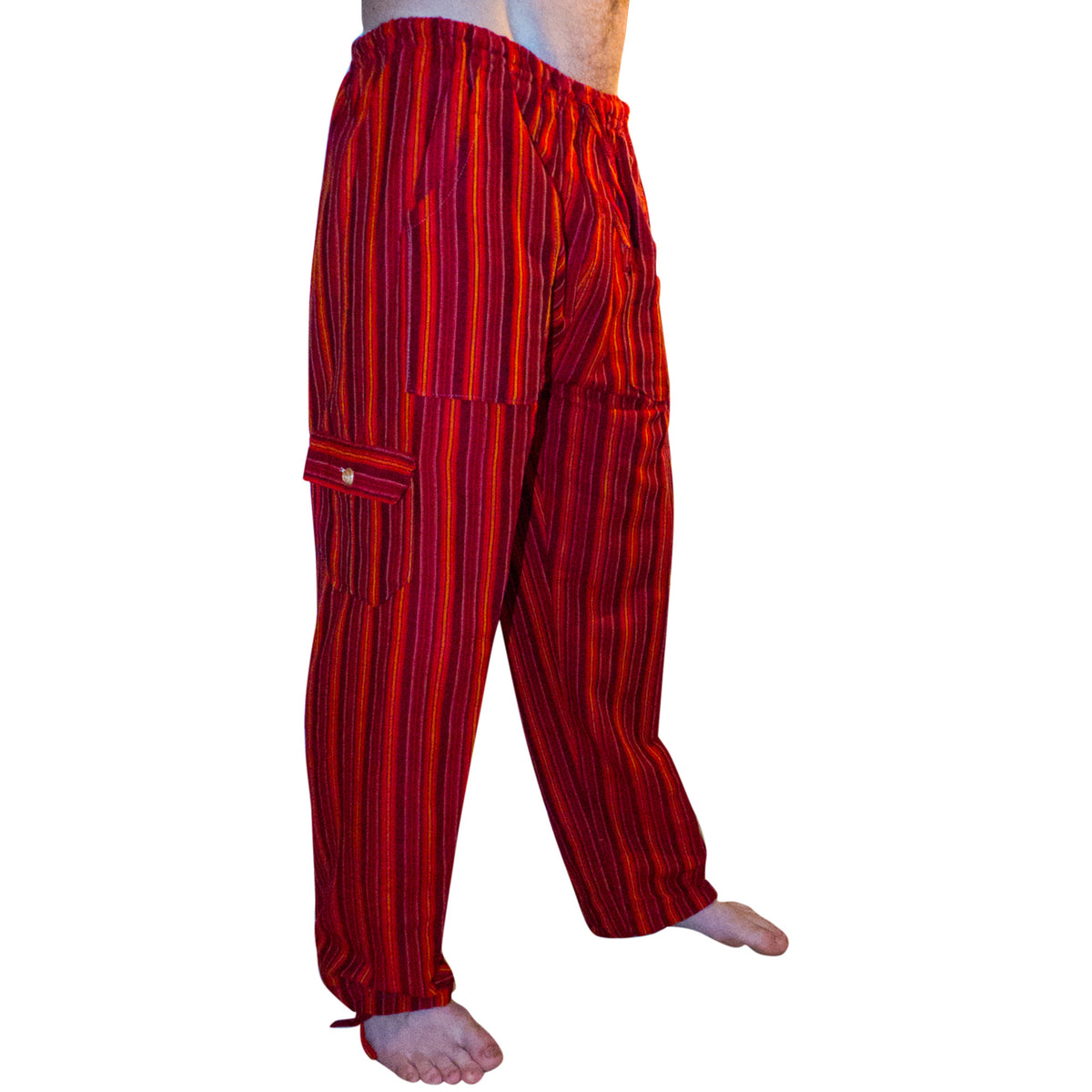 Mens red and deals white striped pants