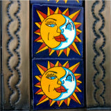 Tiled Tin Mirror - Aztec Sun