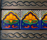 Tiled Tin Mirror - Lotus
