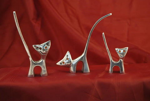 Ringholder Aluminium cat set of 3