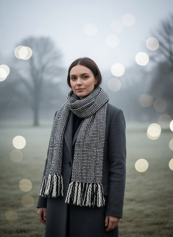 Extra Long, Extra Thick Striped Winter Scarf - 100% Wool