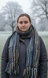 Extra Long, Extra Thick Striped Winter Scarf - 100% Wool