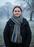 Extra Long, Extra Thick Striped Winter Scarf - 100% Wool