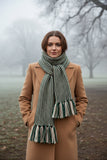 Extra Long, Extra Thick Striped Winter Scarf - 100% Wool