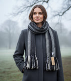 Thick Striped Winter Scarf - 100% Wool