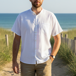 Fair Trade Short-Sleeve Grandad Shirt from Ecuador - 100% cotton - Choice of Colours