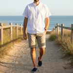 Fair Trade Short-Sleeve Grandad Shirt from Ecuador - 100% cotton - Choice of Colours
