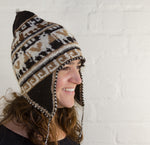 Crochted Alpaca Chullo hat with ear flaps