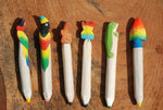 Balsa wood crayons with carved ends-set of 6
