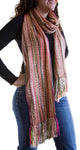 Thick Striped Winter Scarf - 100% Wool