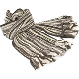 Thick Striped Winter Scarf - 100% Wool