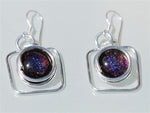 Glass earring set in sterling silver