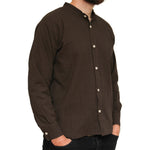 Long-Sleeve Grandad Shirt from Ecuador - 100% cotton - Choice of Colours