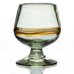 Multi-Stripe Small Cognac / Brandy Glass - Recycled Glass