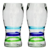 3-Colour Ring Pint Glass - Recycled Glass