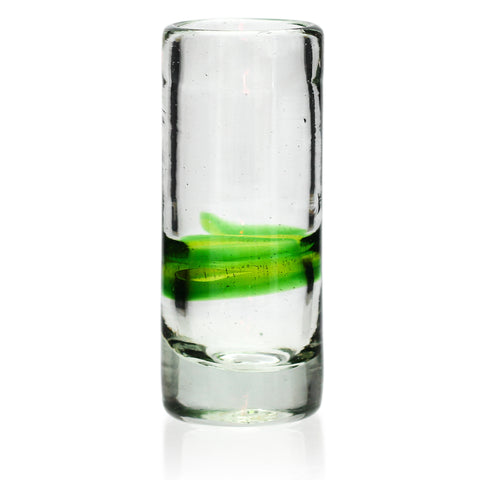 Green Stripe Shot Glass - Recycled Glass