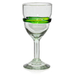 Green Stripe Large Wine Glass - Recycled Glass