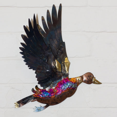 Recycled Tin Flying Duck