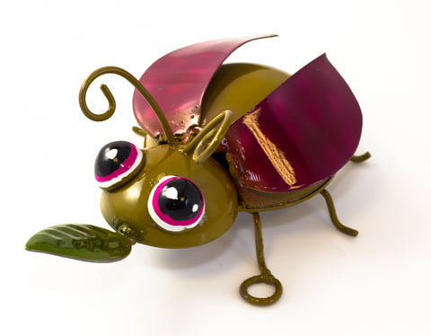 Recycled Tin - bug - table top or wall hanging 17cm