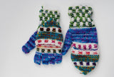 Multicolour fingerless mittens