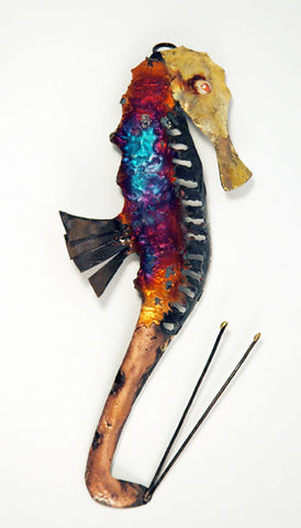 Recycled Tin Seahorse Large