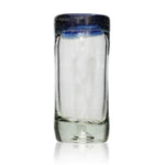 Blue Rim Shot Glass - Recycled Glass