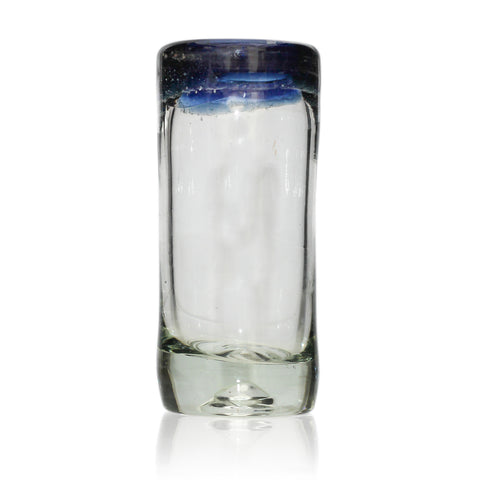 Blue Rim Shot Glass - Recycled Glass