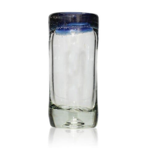 Blue Rim Shot Glass - Recycled Glass