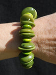 Tagua bracelet coloured and shaped