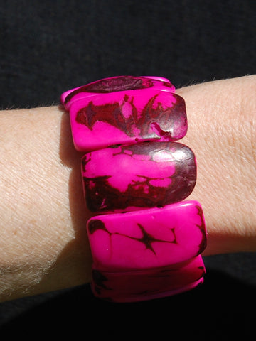 Tagua bracelet coloured