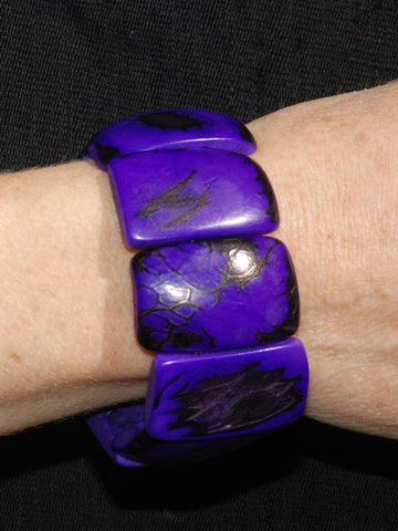 Tagua bracelet coloured