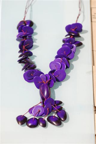 Tagua necklace coloured chunky