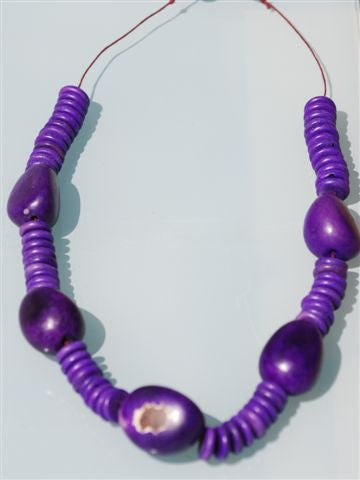 Tagua necklace coloured discs