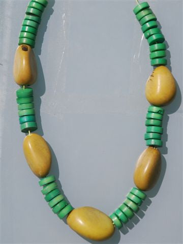 Tagua necklace coloured discs