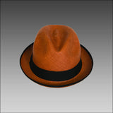 Tumia Orange Trilby Panama HAt 