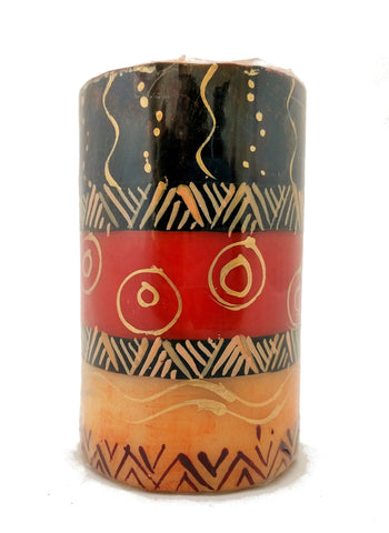 Hand-painted Boxed Pillar Candle (7 x 11cm)