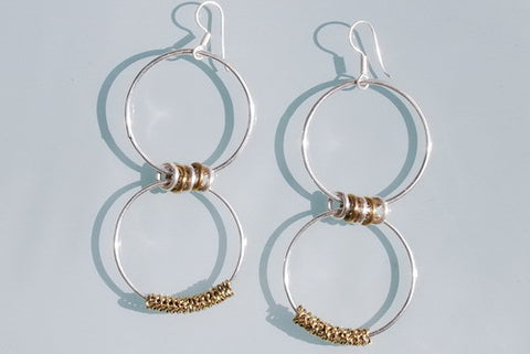 Mexican double hoop earrings