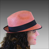 Tumia Orange Trilby Panama Hat
